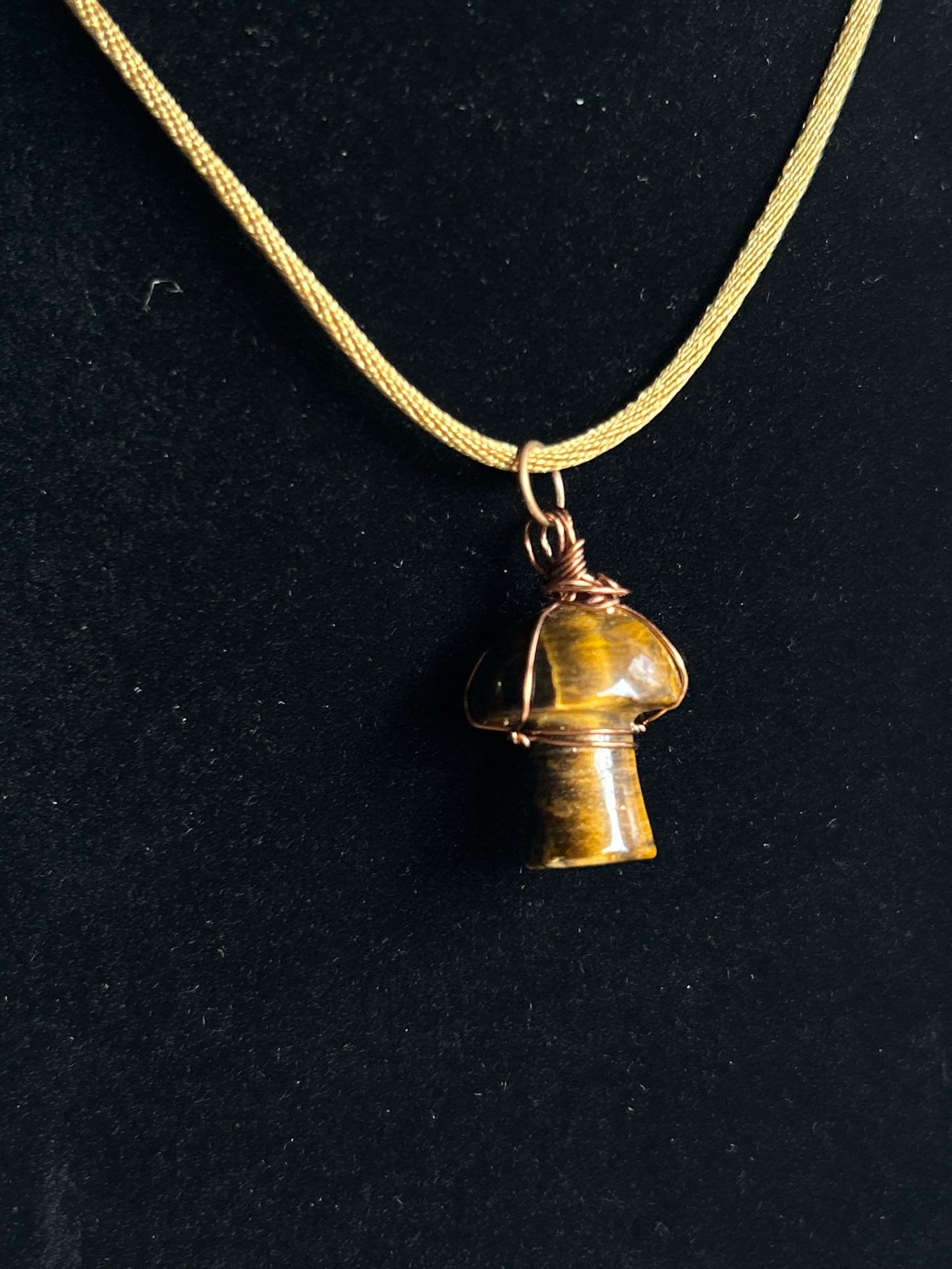 Tiger Eye Mushroom Necklace - The Courage Stone