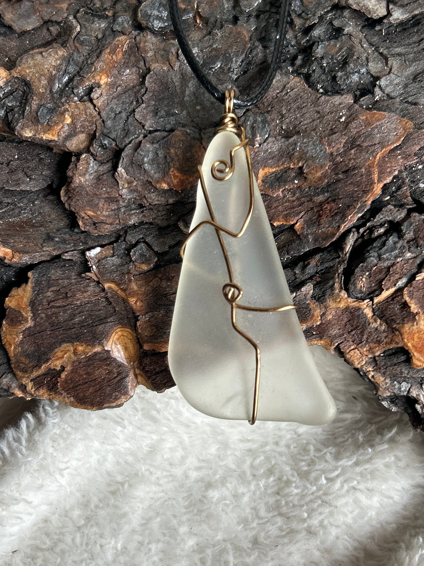 White Seaglass Necklace