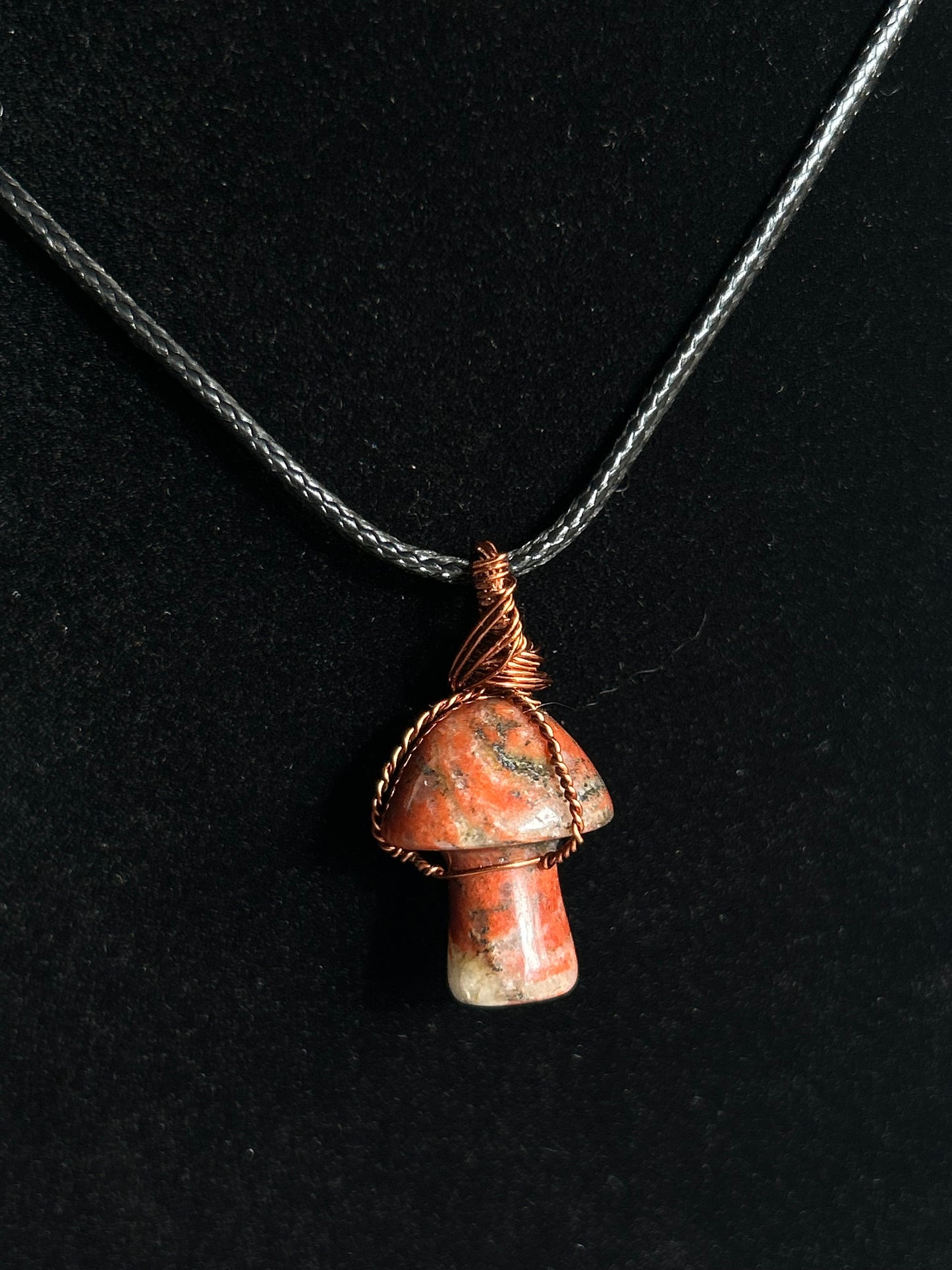 Jasp-agate Mushroom Necklace