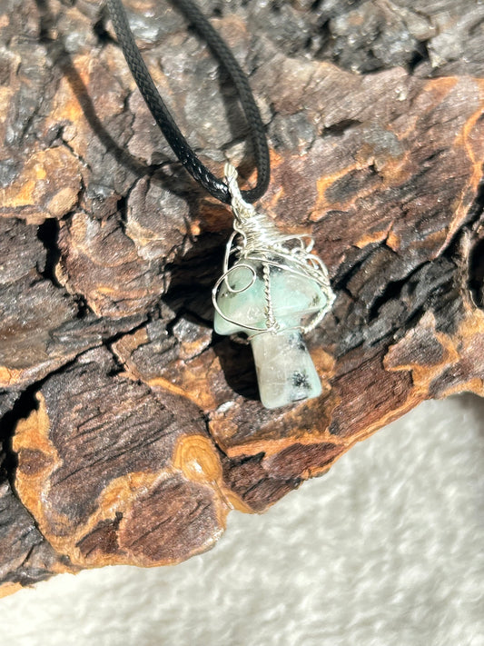 Merlinite Mushroom Necklace - Healing Crystal