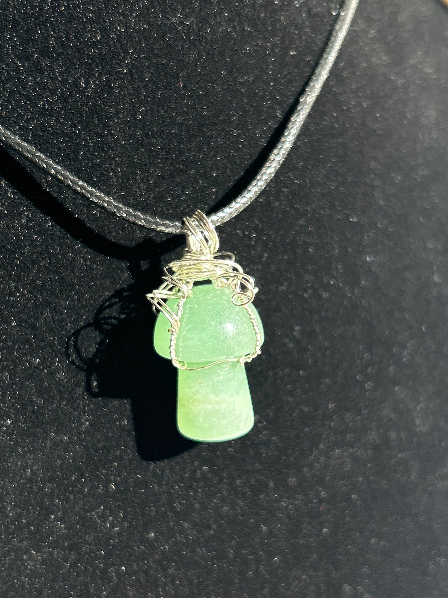 Aventurine Mushroom Necklace - The emotional support stone