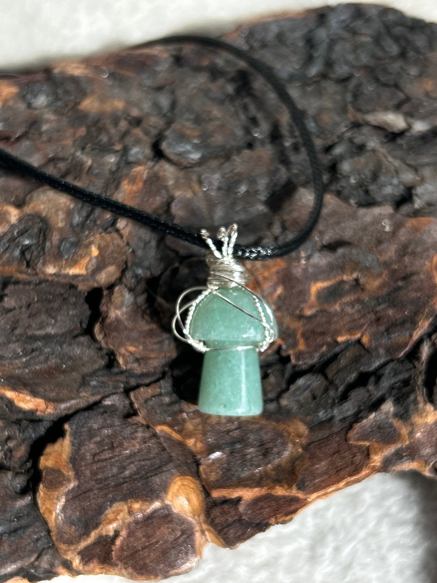 Aventurine Mushroom Necklace - The emotional support stone