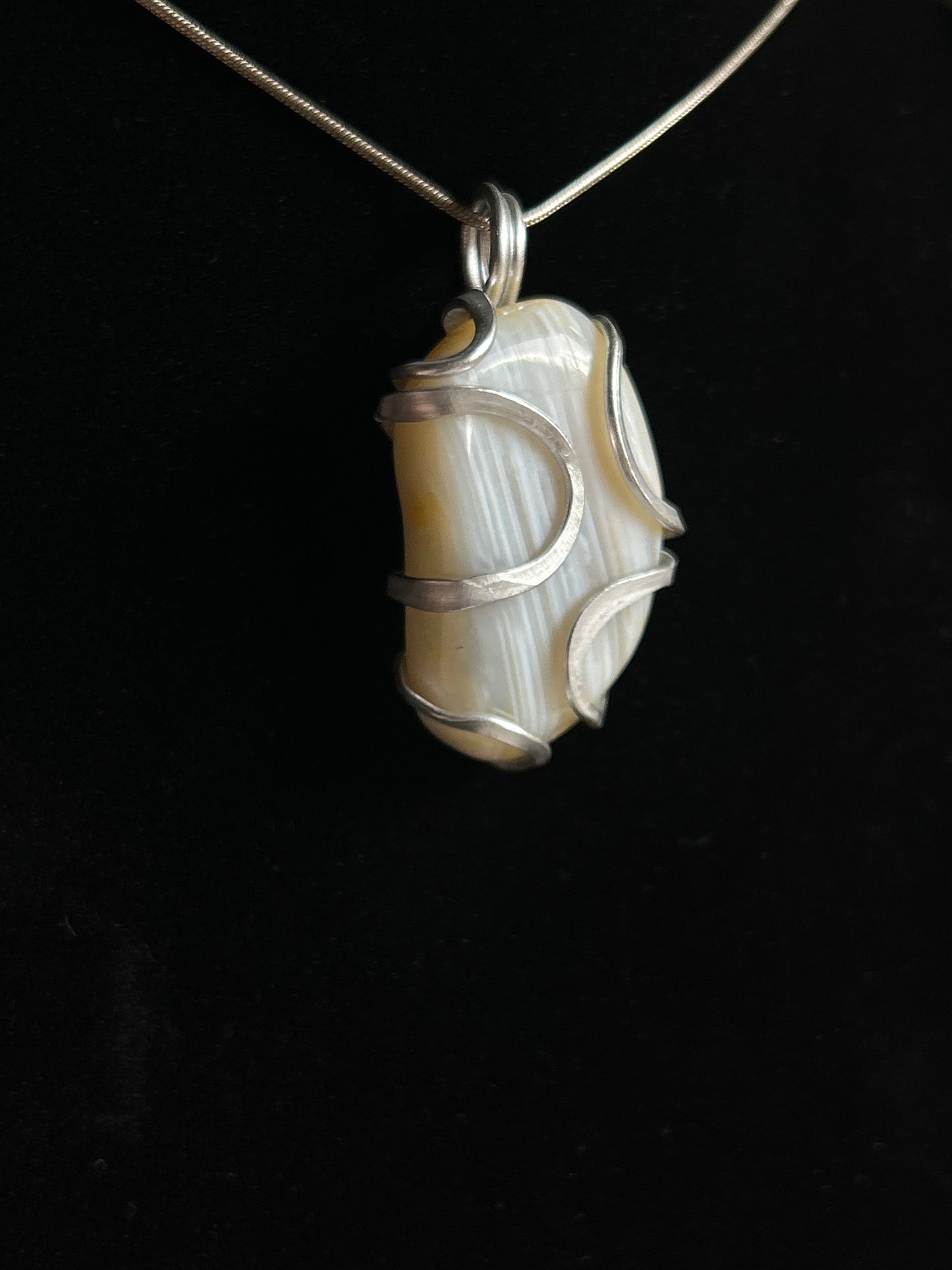 Banded quartz necklace