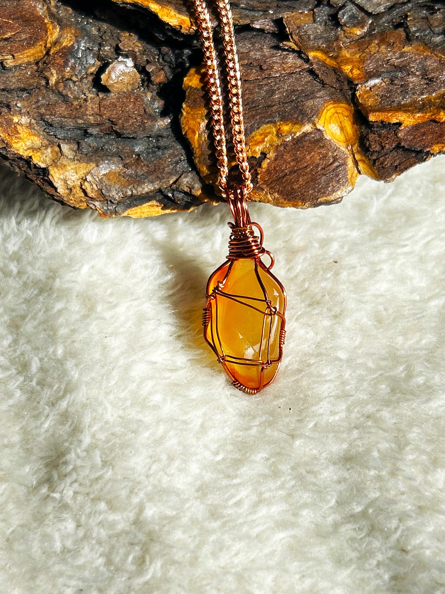 Delicate Wire Wrapped Agate Necklace