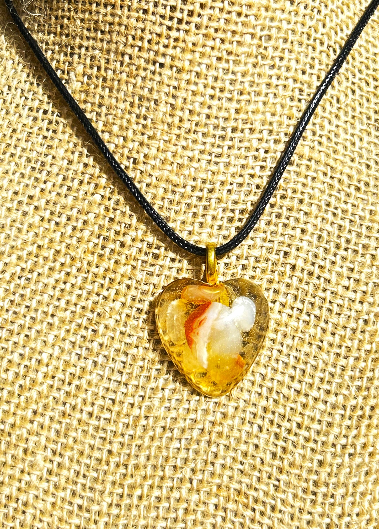 Heart shaped Agate and Cornelian cluster Necklace