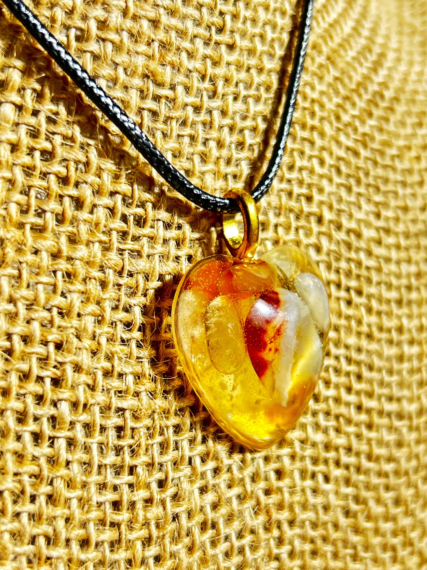 Heart shaped Agate and Cornelian cluster Necklace