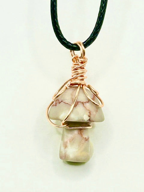 Wild Horse Jasper Mushroom Necklace
