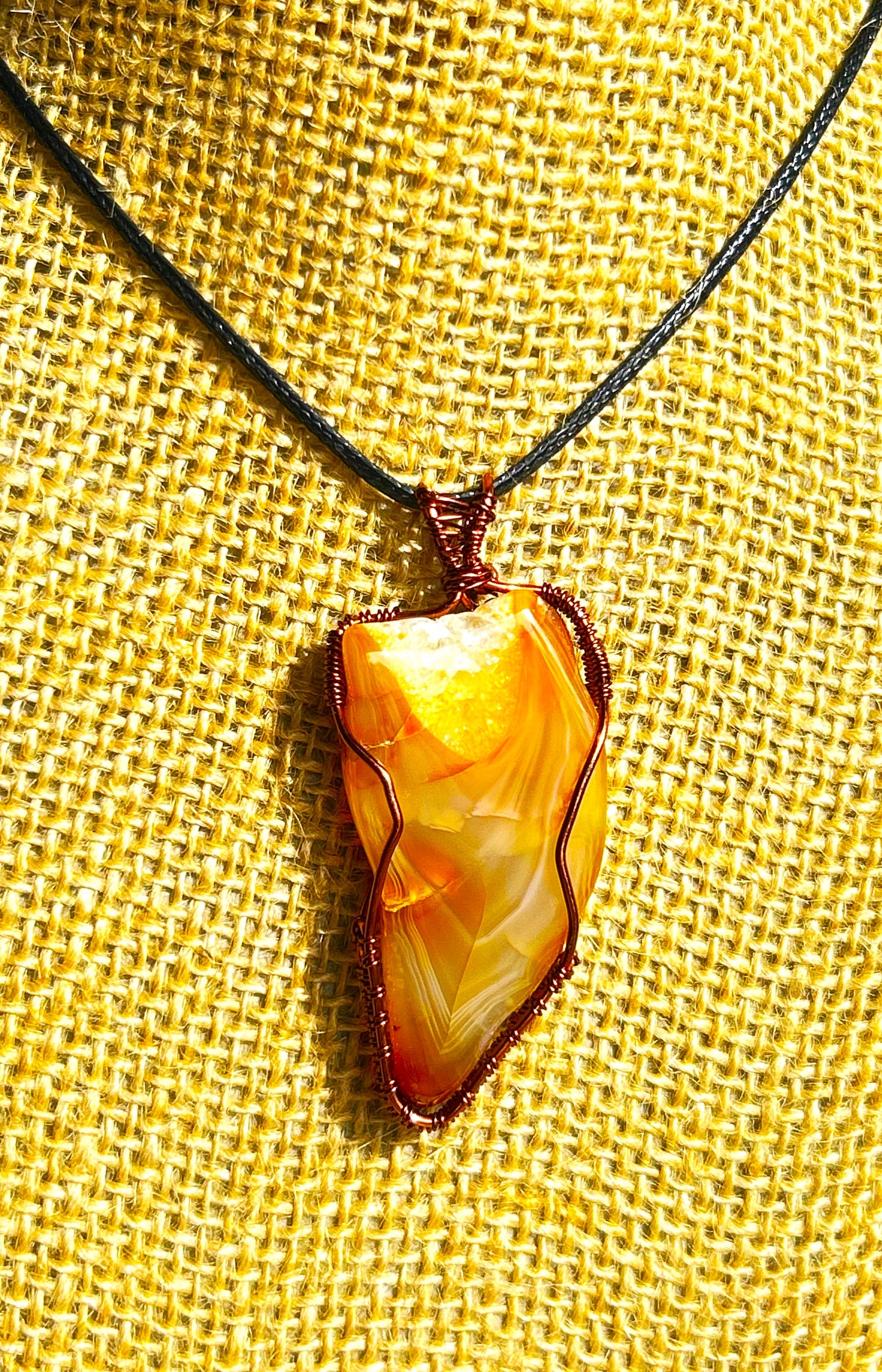 Layered Crystalized Carnelian Agate Necklace