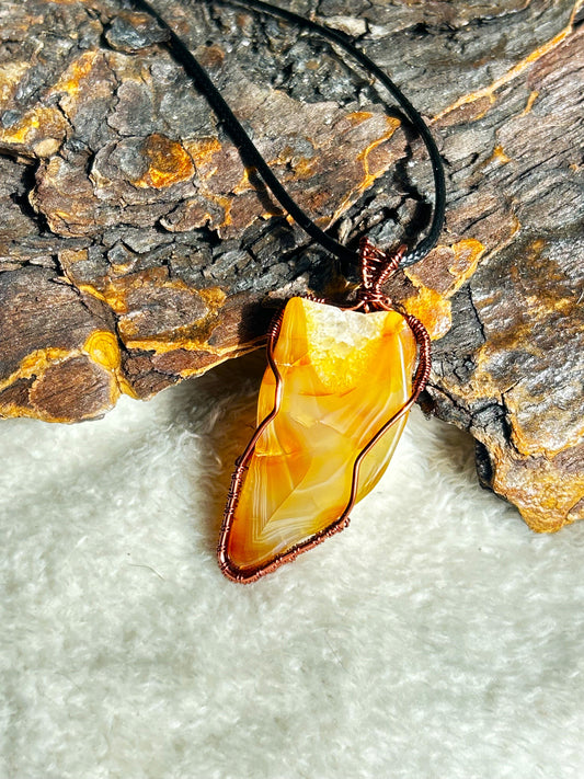 Layered Crystalized Carnelian Agate Necklace