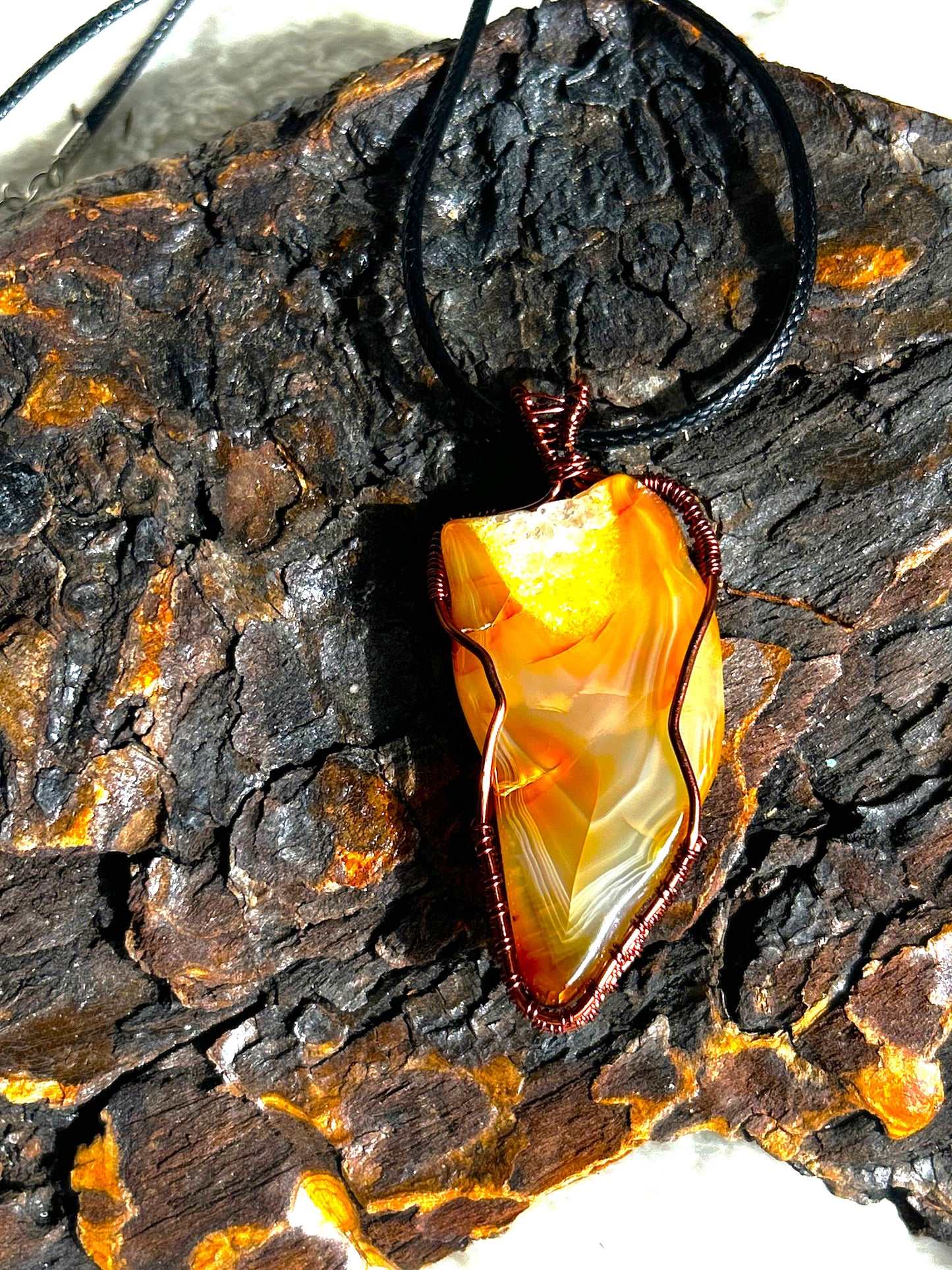 Layered Crystalized Carnelian Agate Necklace